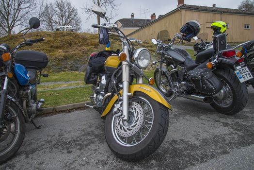 Every year in May there is a motorcycle meeting at Fredriksten fortress in Halden, Norway. In this photo, Yamaha Drag Star 1100