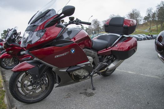 Every year in May there is a motorcycle meeting at Fredriksten fortress in Halden, Norway. In this photo  BMW K 1600 GT.