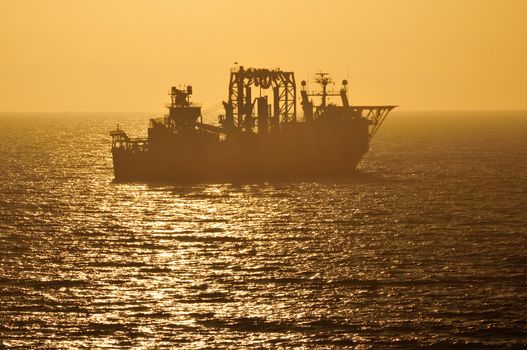 Diamond mining ship at Luderitz in Namibia