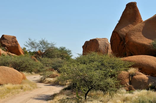 Rock formation at Spitzkoppe near Usakos in Namibia 