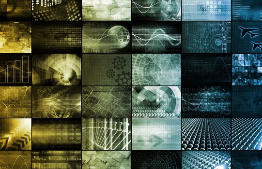 Global Digital Technology Concept with Monitors Screens