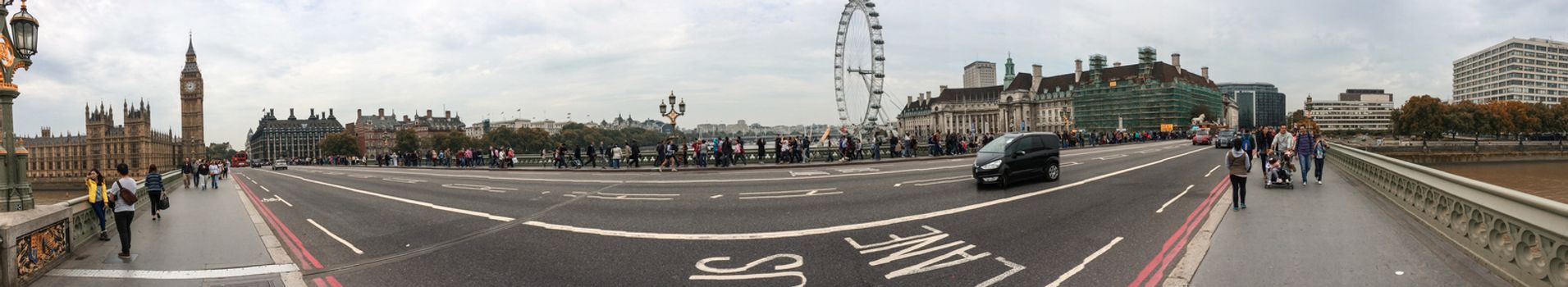 London. Westminster area panoramic view