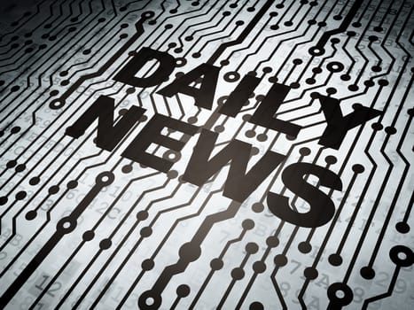 News concept: circuit board with  word Daily News, 3d render