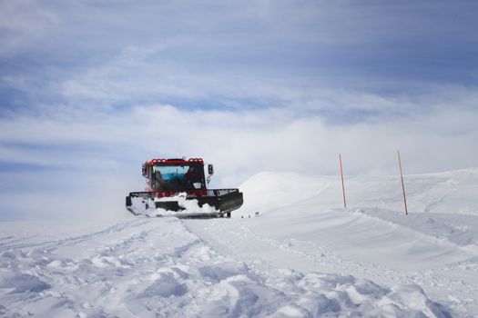 Snowmobile in winter