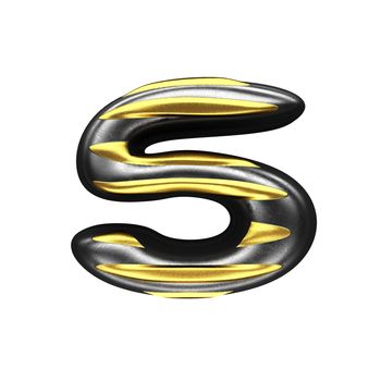 isolated silver figure with gold