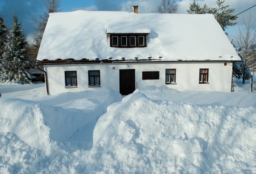 house in the winter