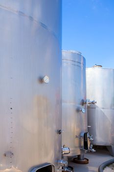 Fermentation tanks vessels in stainless steel in Mediterranean