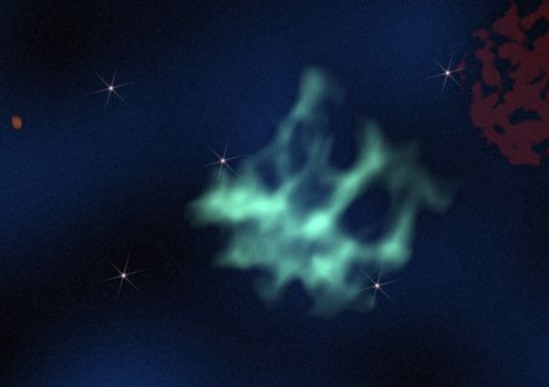 Far being shone nebula and star field against space. "Elements of this image furnished by NASA".