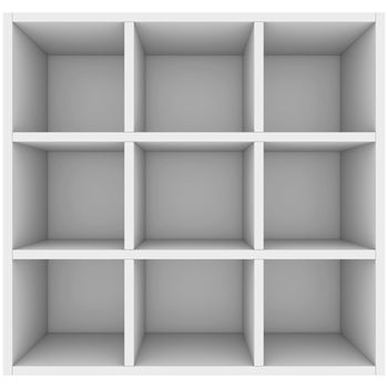 White shelves. 3d render isolated on white background