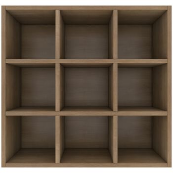 Wooden shelves. 3d render isolated on white background