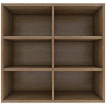 Wooden shelves. 3d render isolated on white background