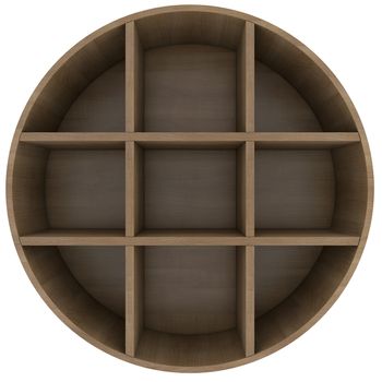 Shelves in the shape of a circle. 3d rendering on white background