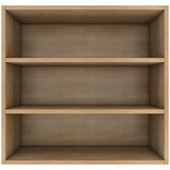 Wooden shelves. 3d render isolated on white background