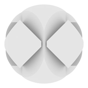 Abstract sphere consisting of puzzles. Isolated render on a white background