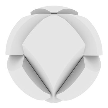 Abstract sphere consisting of puzzles. Isolated render on a white background