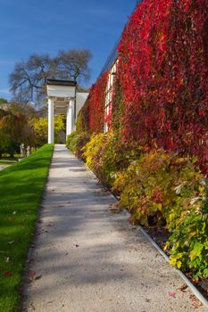 Autumn in Garden of Paradise near Prague Castle