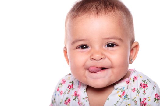 portrait of a beautiful baby smiling