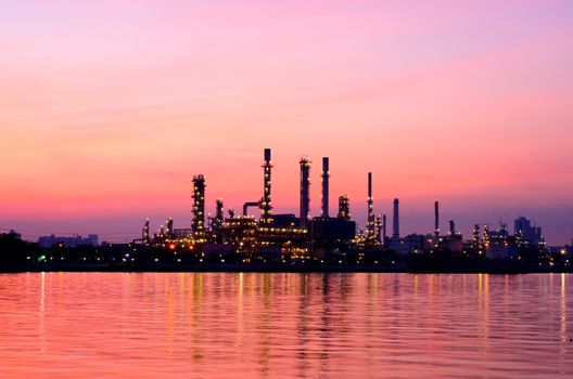 Sunrise scene of Oil refinery, Bangkok, Thailand