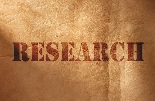 Close up on research heading 