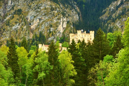 The castle of Hohenschwangau in Bavaria, Germany.