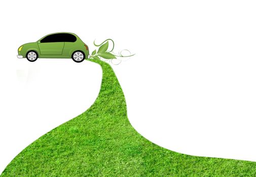 grass with eco car