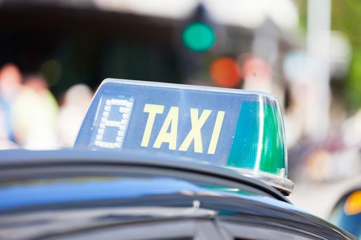 picture of a taxi shield in Barcelona