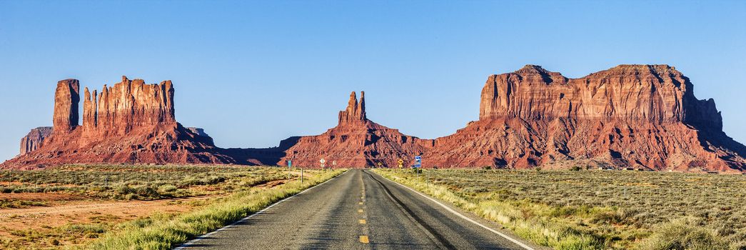 Panoramic view of Road To Monument Valley, USA
