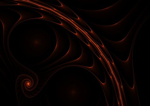 Abstract red fractal picture on the dark background