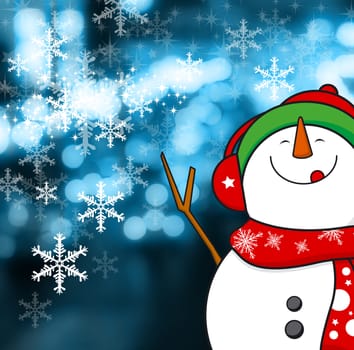 Snowman design for christmas background