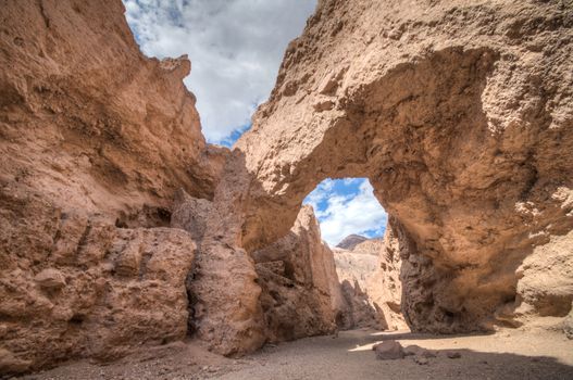 Death valley, national park desert, national bridge near devils golf course in california