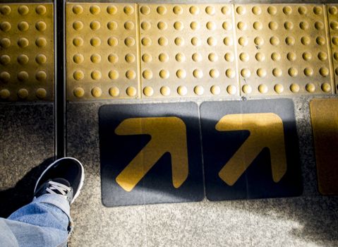 Waiting train in track