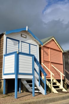 Two English beach huts