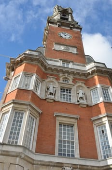 Looking up at Colchester Town Hall
