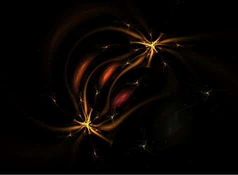 Abstract stars fractal picture on the dark background