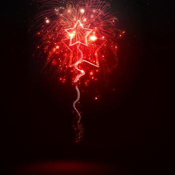 Background image with red fireworks against dark background