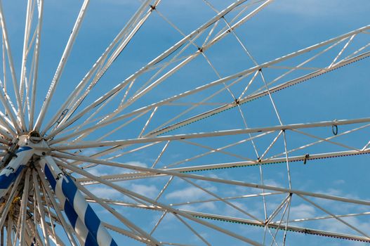 Shot of construction of an amusement over blue sky