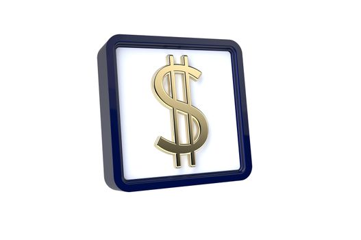3d image of dollar icon on a white background