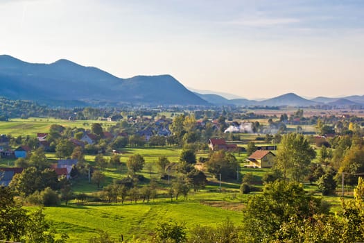 Gacka river valley in Lika region of Croatia