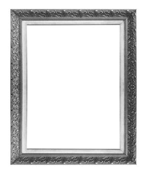 Old antique black picture frame wall, wallpaper, decorative objects isolated white background