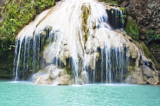 Waterfalls, emerald green natural tropical  Chiang Mai, Thailand