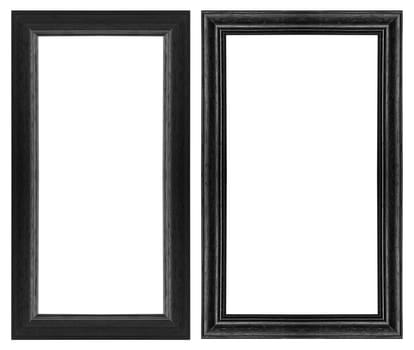 Ancient wooden frame isolated on white background.