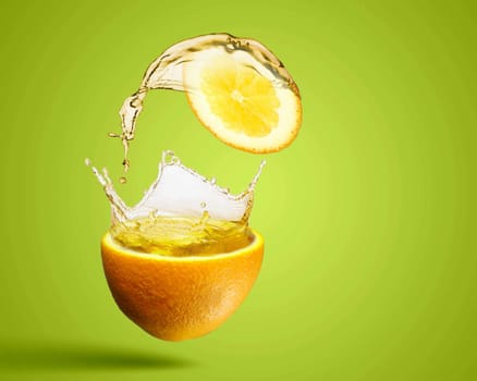 Image of refreshing orange cocktail with juicy splashes