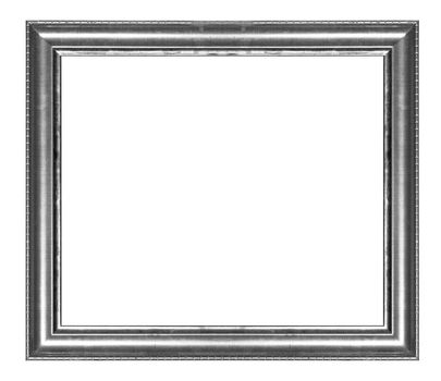 Ancient wooden frame isolated on white background.