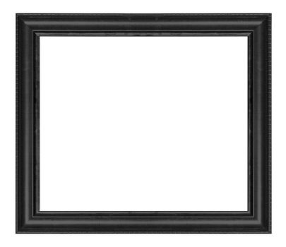 Ancient wooden frame isolated on white background.