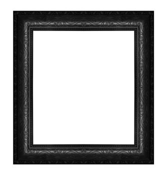 Ancient wooden frame isolated on white background.