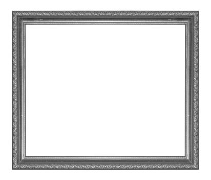 Ancient wooden frame isolated on white background.