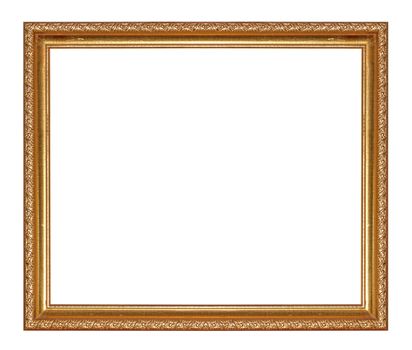 Ancient wooden frame isolated on white background.