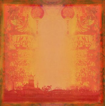 Decorative Chinese landscape card