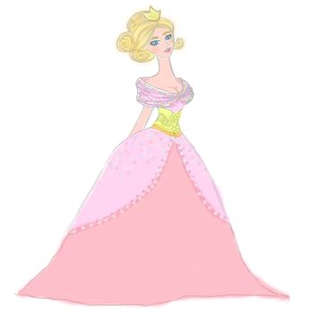 Beautiful princess isolated on white background