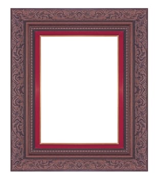 Old antique gold picture frame wall, wallpaper, decorative objects isolated white background